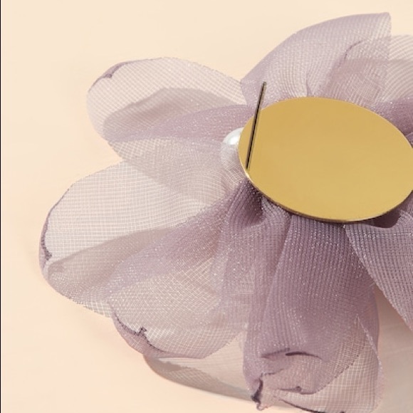 ☆ beaded mesh flower earrings ☆ - Picture 3 of 5